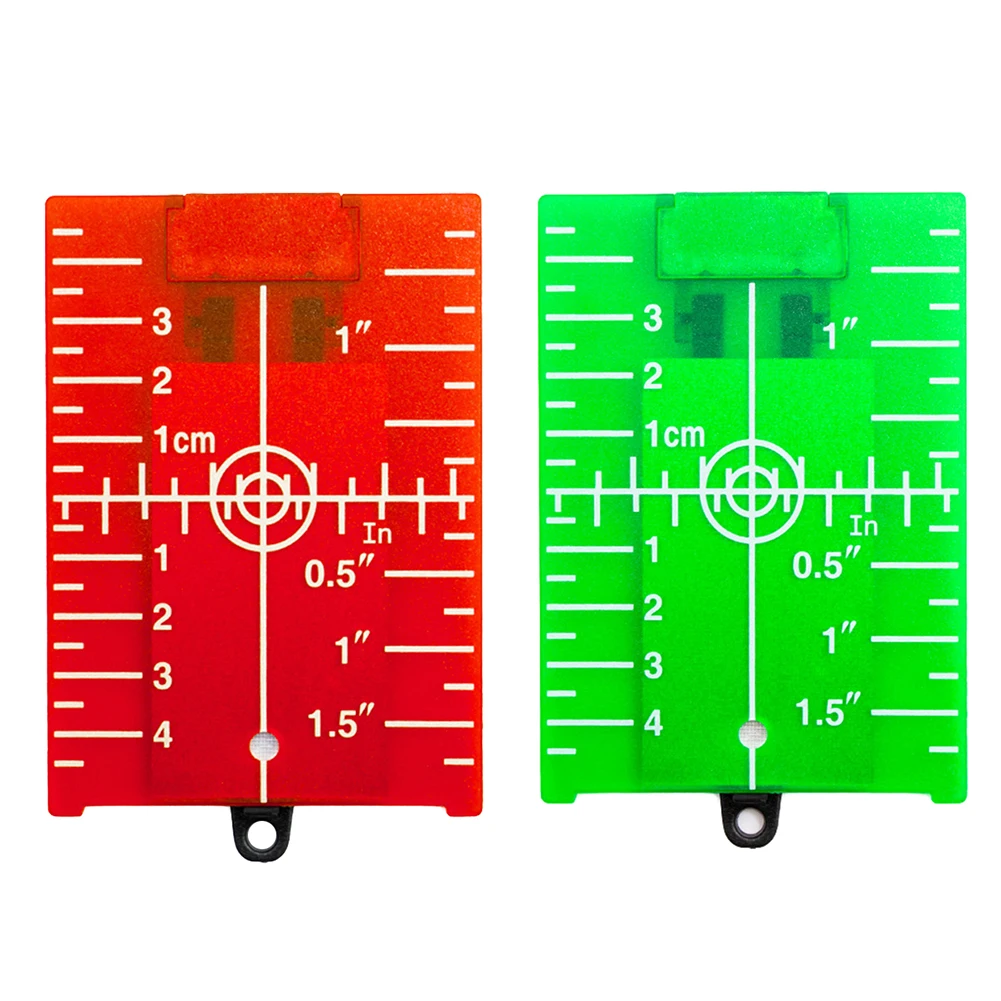 Vertical/Horizontal Laser Level Target Card Red/Green Line Beam Distance Plate Magnetic Inch/cm Leveling Board Tool Accessories