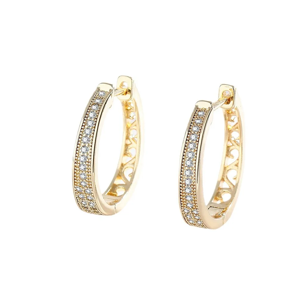 

925 Sterling Silver Light Luxury Versatile Micro-inlaid Zircon Hollow Earrings Birthday Party Anniversary Gift