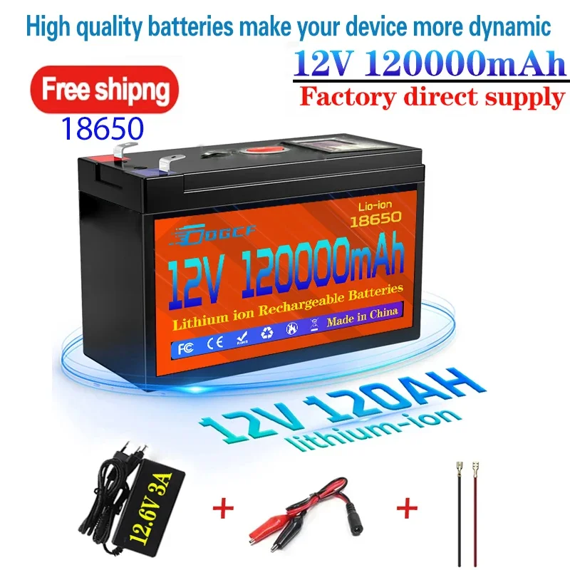 

Brand new sprayer 12V 120Ah volt built-in high current 30A BMS 18650 lithium battery pack for electric vehicle battery