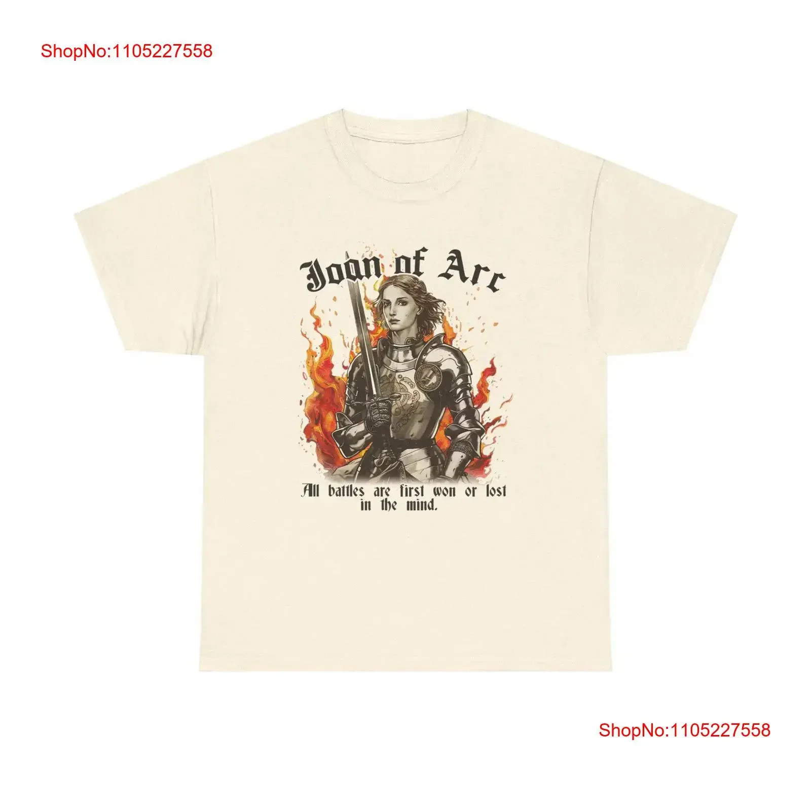 Joan of Arc Gothic Medival T Shirt Girl Power Metal Christian Apparel Confirmation vintage Washed Stylish graphic Casual