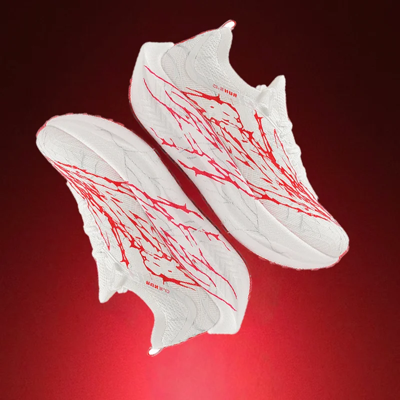 New Lightweight Breathable Men's Sports Shoes Soft Elastic Nylon Carbon Plate Women's Running Shoes 2405P031