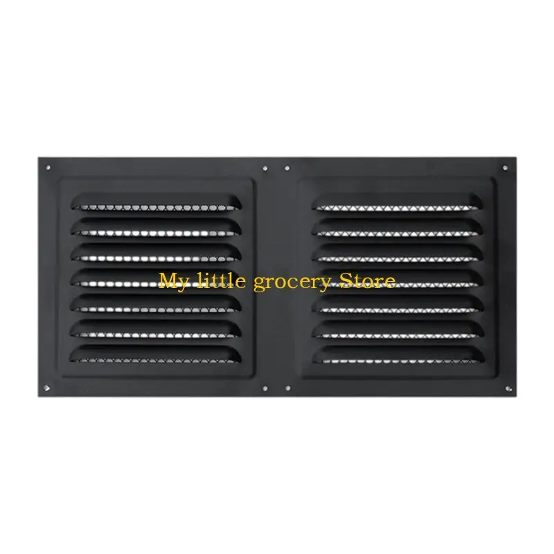 D5BD Stainless Steel Soffit Vent Cover Louvered Grille Wall Vent Flat Ducting Ventilation Air Vent for Home Wall Ceiling
