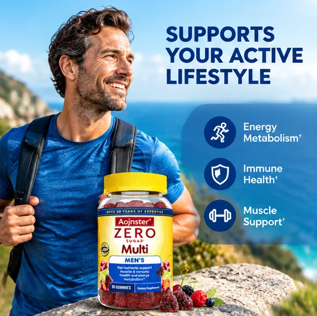 Men’s Sugar-Free Multivitamin Gummy, Daily Nutrient Support for Energy, Metabolism & Immune Function, 90 Gummies