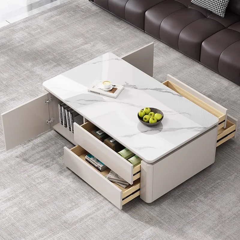 

Italian Chinese Coffee Tables European Style Center White Coffee Tables Designer Multifunction Mesa Centro Furniture For Home