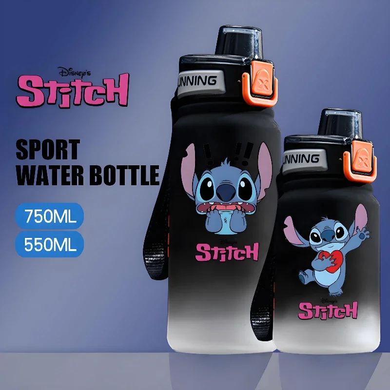 

750ML Stitch Angel Cartoon Water Cup Portable Plastic Large Capacity Cartoon Figures Clear Cup Outdoor Sports Water Chil Cift