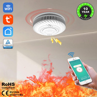 2026 New Upgrade WiFi Tuya Smoke Detector Built-in 10 Year Battery Parlor Room Kitchen Shop Fire Inspection Smoke Alarm Sensor