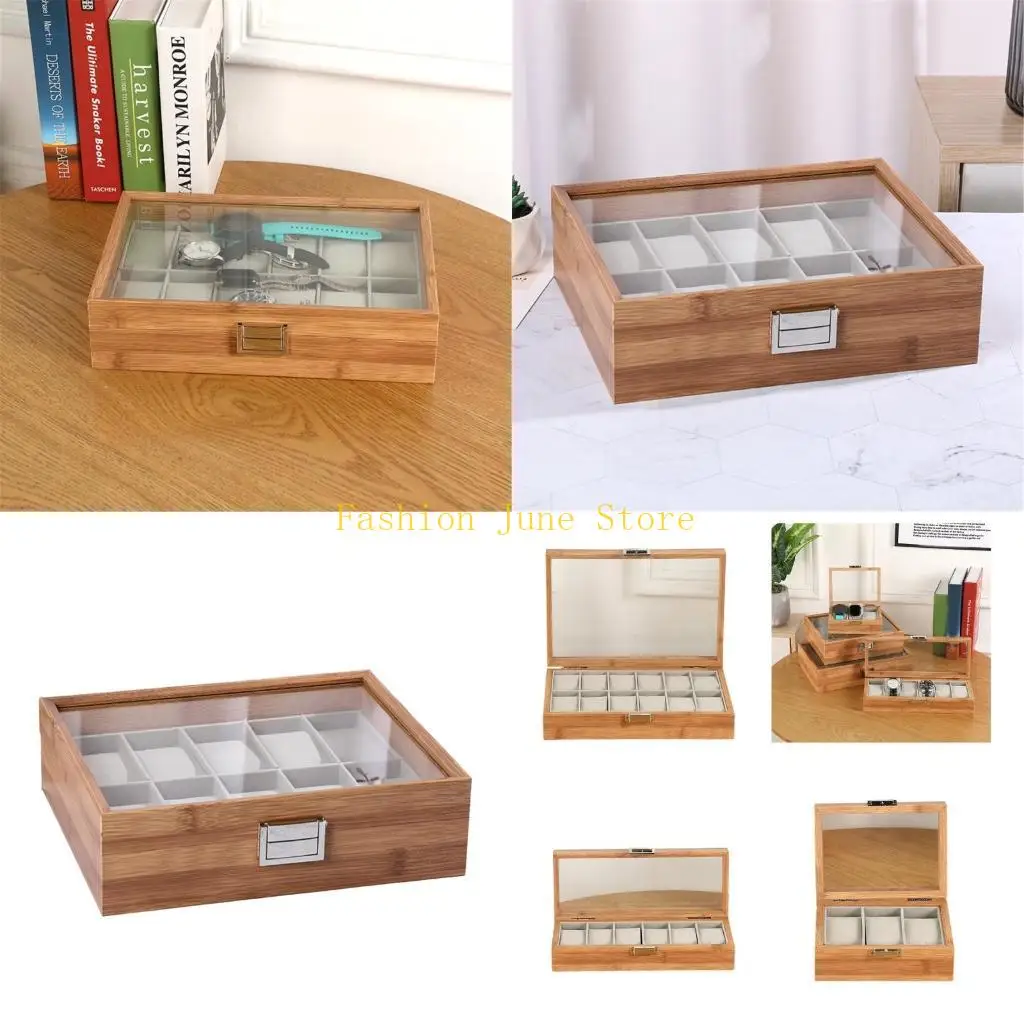 

N5KA Watch Storage Box Watch Display Case Watch Holder Watch Box with Lid