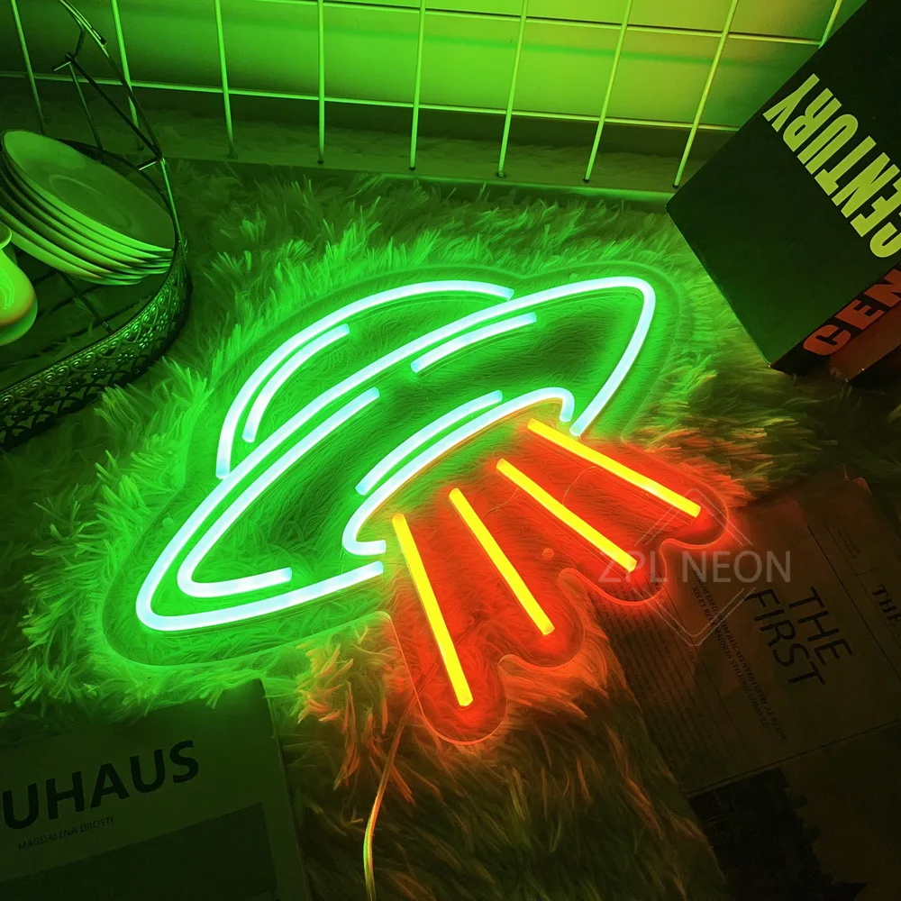 Spaceship Neon Led Signs Gaming Room Decor Bedroom Wall Hanging Neon Sign Led Lights Personalize Neon Light Party Birthday Gifts