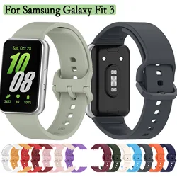 Silicone Strap For Samsung Galaxy Fit 3 (SM-R390) Same Color Buckle Watchband Adjustable Sport Wristband Good To Wear