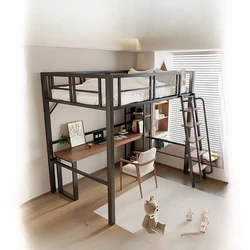 Penthouse bed, duplex, second floor, iron frame, elevated bed sheet, upper bunk, suspended, combination bed, household use