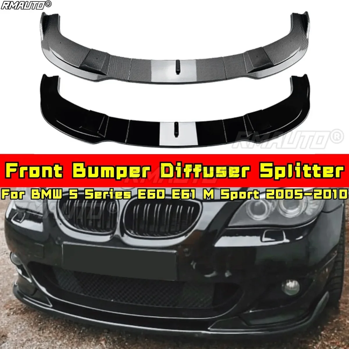 

For BMW 5 Series E60 E61 M Sport Front Bumper Lip Front Splitter for BMW 5 Series E60 E61 M Sport 2005-2010 Exterior Part