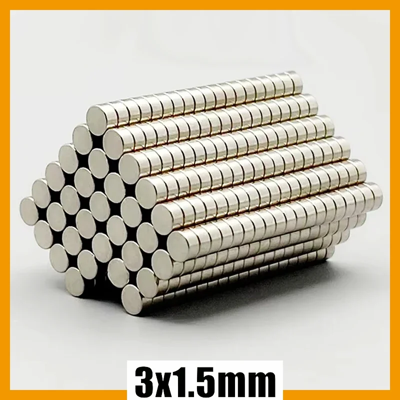 3x1.5 3x2.5mm 100/200/500/1000/2000/5000pcs N35 Round Strong Powerful Neodymium Magnet 3*1.5 3*2.5 Permanent Magnetic Imanes