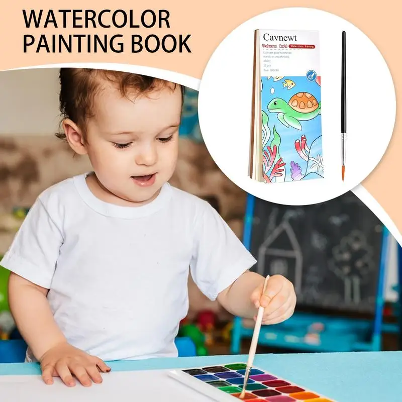 Книжка-раскраска для акварели, детский набор акварельных красок, книжки-раскраски, художественные поделки, блокнот для рисования принцессы, закладки с животными, альбом для рисования