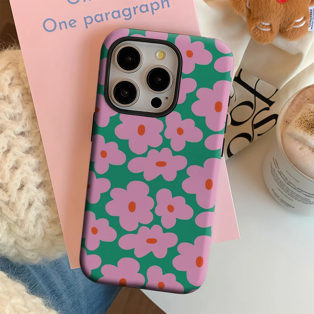 Retro Posy Pop IPhone 17 Must-Haves Telefoonhoesje voor IPhone 17 16 15 14 13 12 Pro Max Plus Dubbellaags achterkant