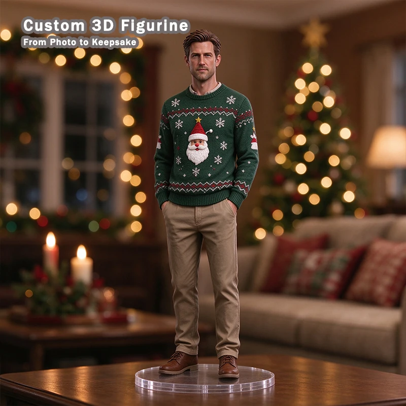 Personalized 3D Printed Figurine Custom Portrait Statue From Your Photo Full Color Resin Figure Desktop Ornament Unique Memorial