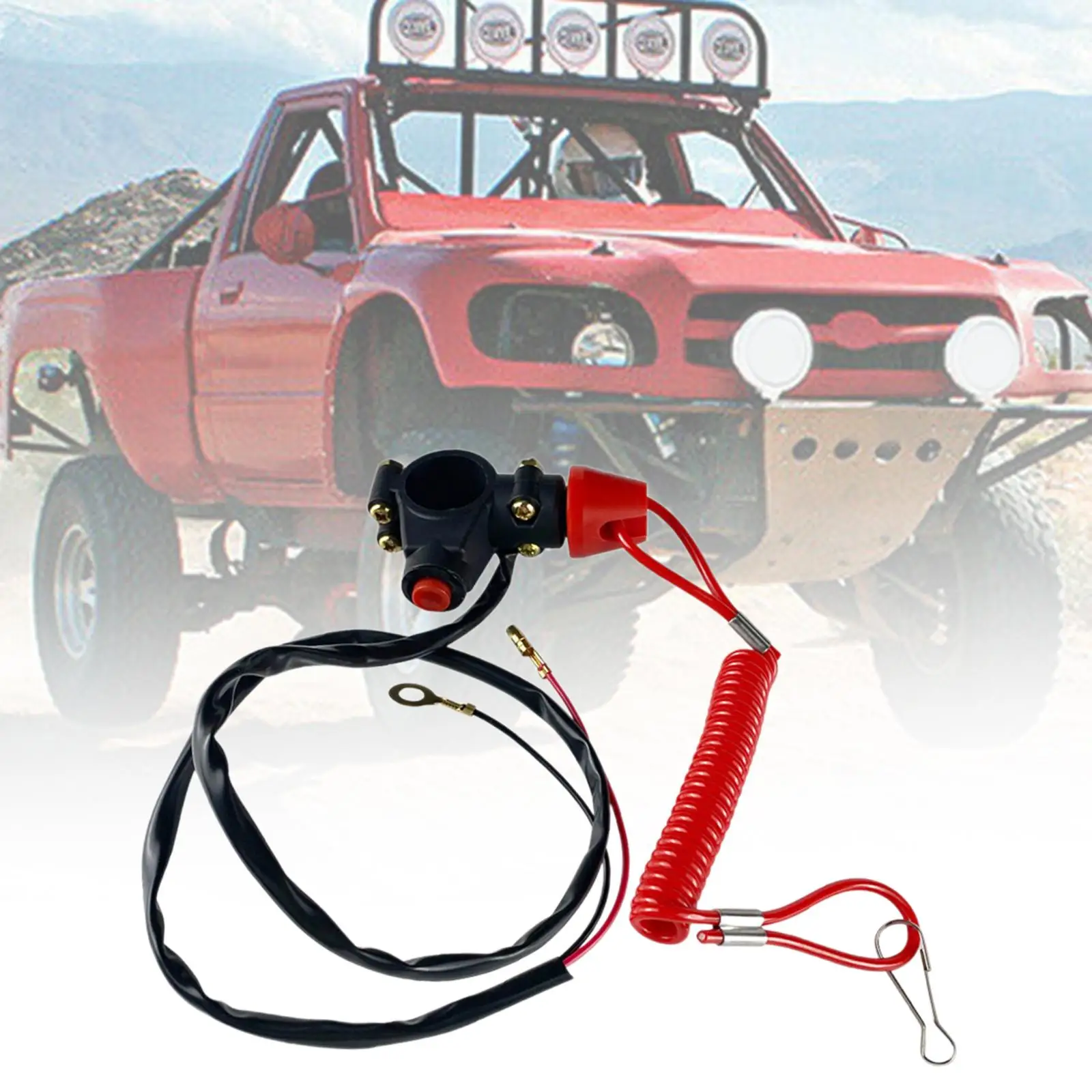 Engine Kill Stop Switch Replacement Accessories Red Black Round Button for ATV Motorcycle Easy Install Waterproof