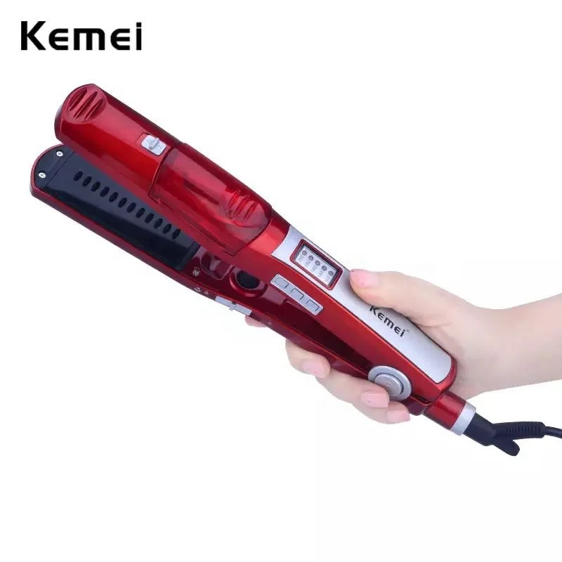 

Kemei KM-3011 Hair Straightener And Curling Iron For Girls With Steam home use