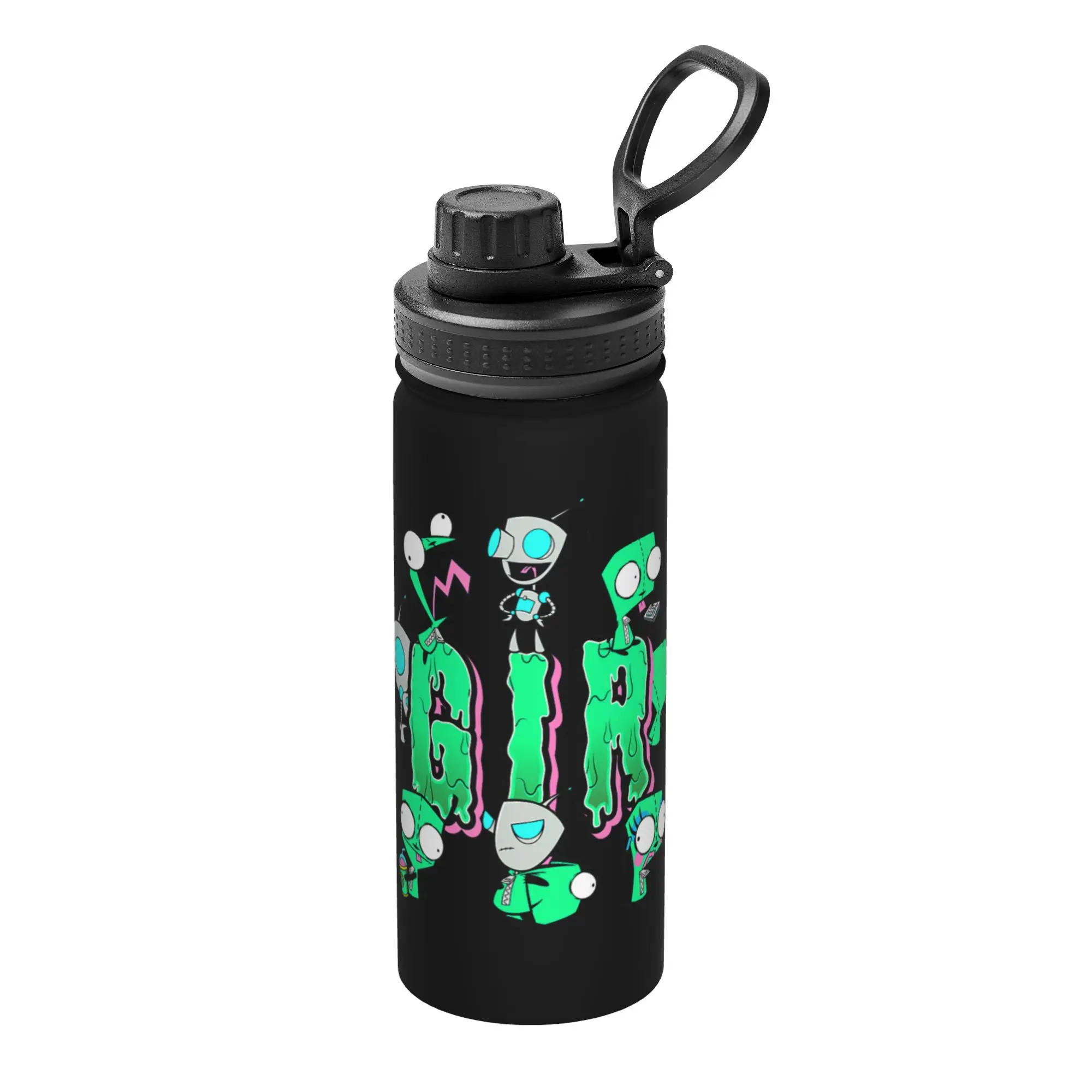 Cartoon Invaders Zim Gir 18OZ Sports Insulated Kettle  Thermal Cup Stainless Steel Double Wall Mugs Water Bottle