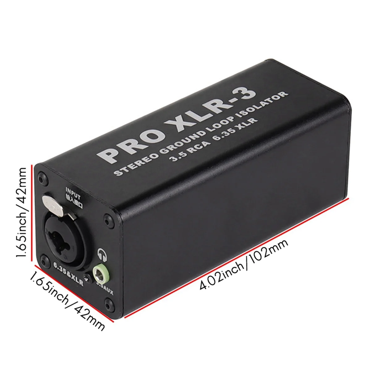 PRO XLR-3 المهنية ستيريو الأرض حلقة المعزل 3.5 RCA 6.35 XLR الصوت مرشح الضوضاء الضوضاء القامع المعزل للكمبيوتر A002