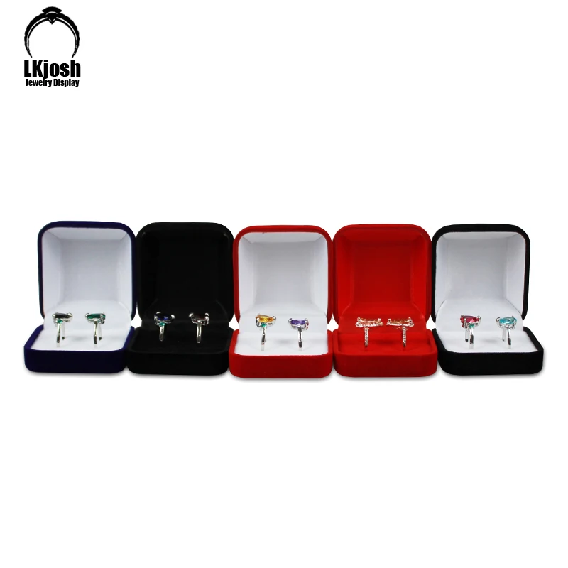 Velvet Jewelry Box Ring Bo Jewelry Storage Box Double Ring Box Pearl Treasure Box Wedding Gift Box Joyeros Organizer De Joyas