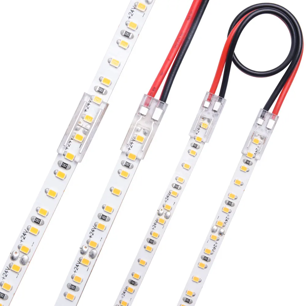 5x Gratis Lassen Snelkoppeling 2Pin 5mm COB LED Strip Licht Connectors Strip naar Strip Draad Gezamenlijke soldeerloze U/L Vorm Connector