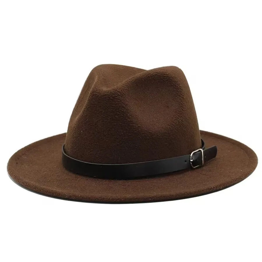 1 Stück Modische Herren-Fedora Damen-Mode-Jazzhut Sommer Frühling Schwarze Wollmischung Mütze Outdoor Freizeithut – Detail 4