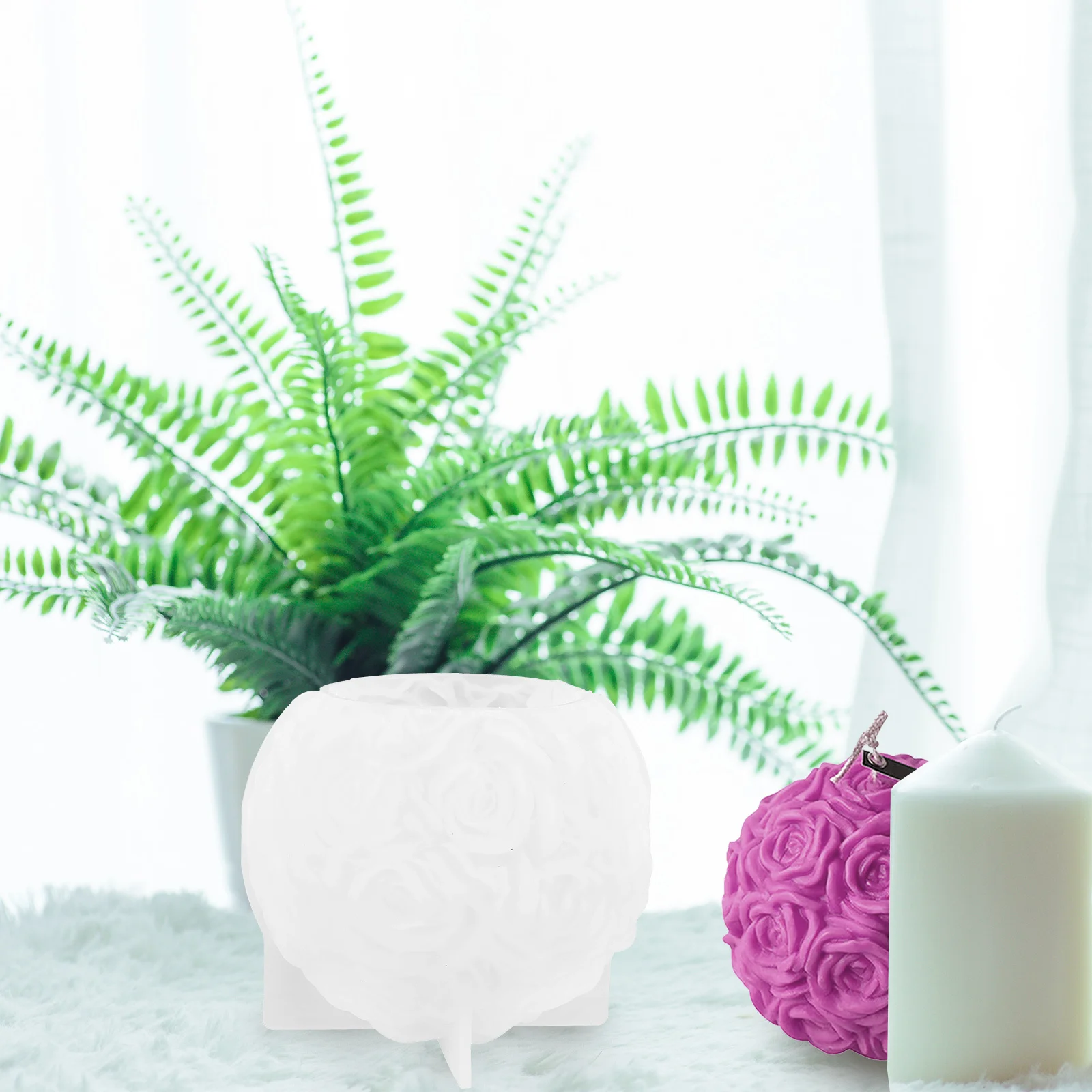 

Rose Ball Mold Silicone 3D Rose Flower DIY Mold for Handmade Scented Soap Flexible Silicone Molds