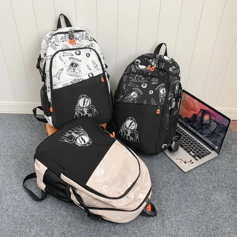 2025 Fashionable Astronaut Pattern Backpack For Boys Middle And High School Students Bags With Large Capacity Reduced Load