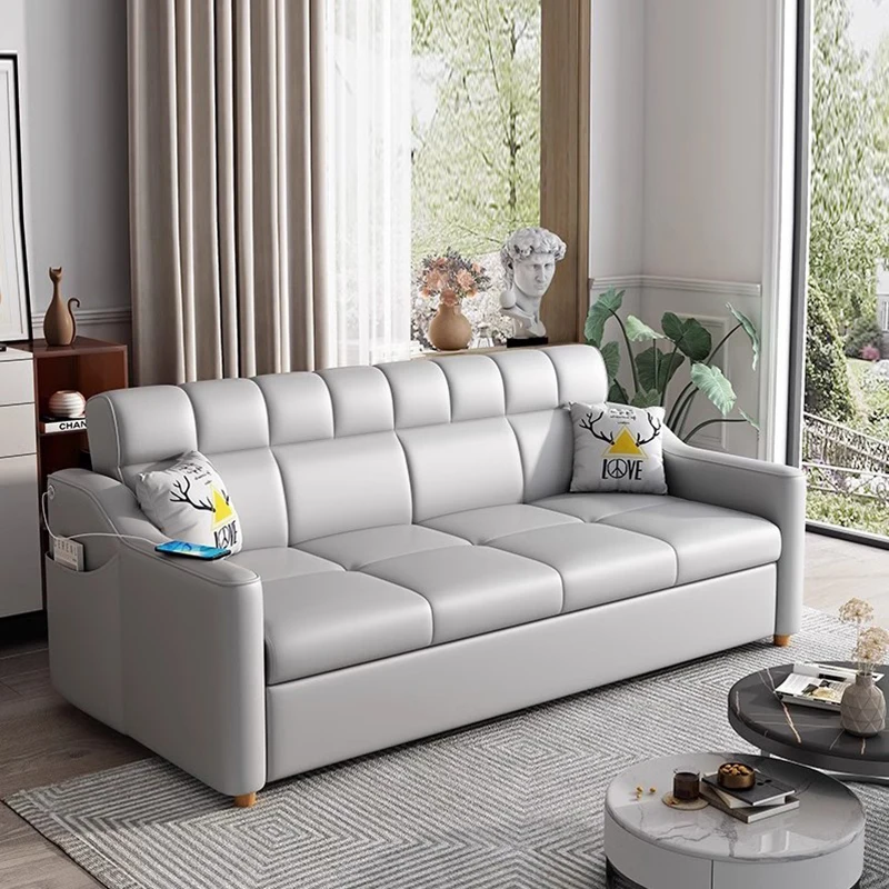 

Multifuncional Extendable Living Room Sofa Luxury Leather Bedroom Ergonomic Living Room Sofa Corner Large Canape Salon Furniture