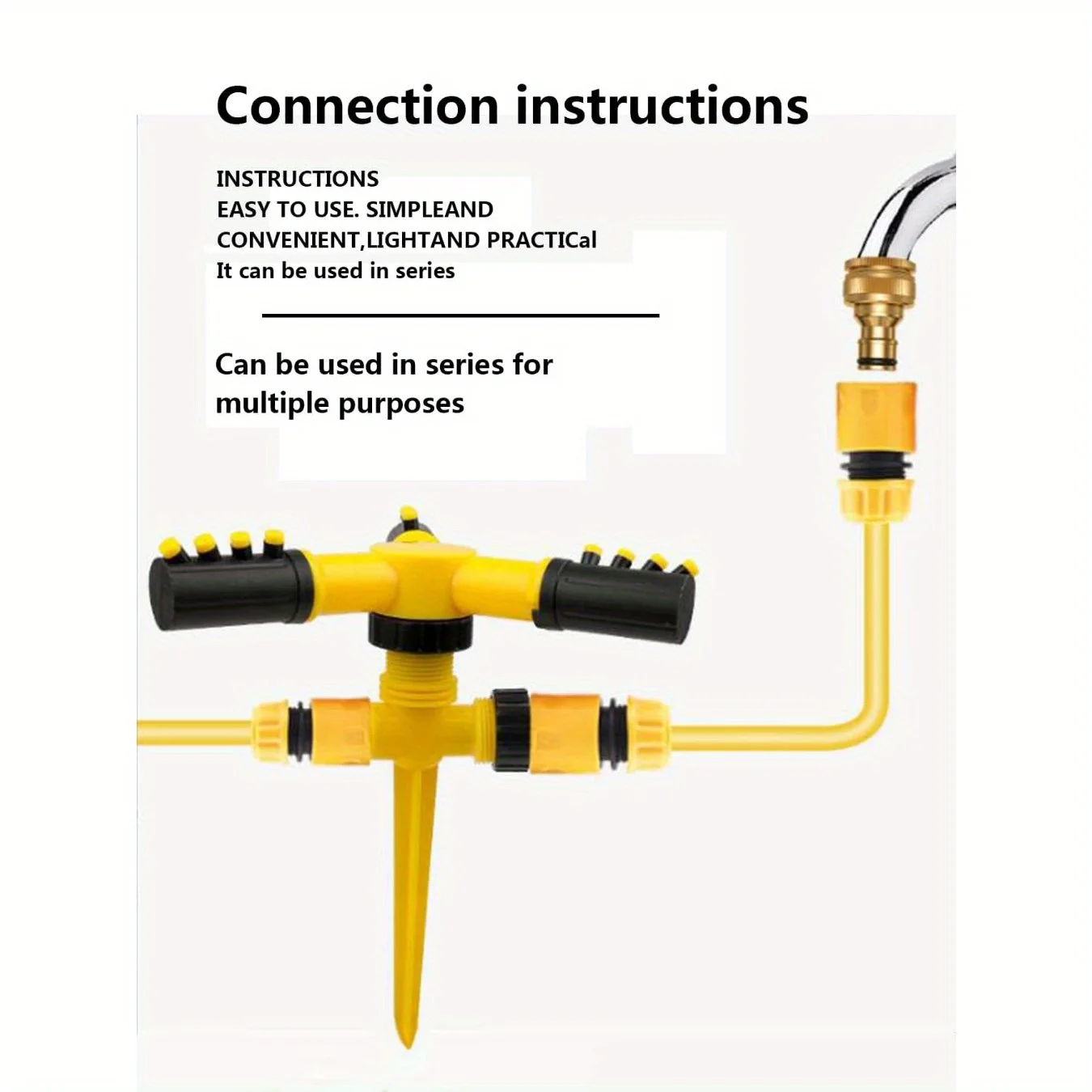 1pc 360° Automatic Rotating Sprinkler Head, Watering Sprinkler Nozzle, Flower Watering Device, Gardening & Lawn Supplies view 5