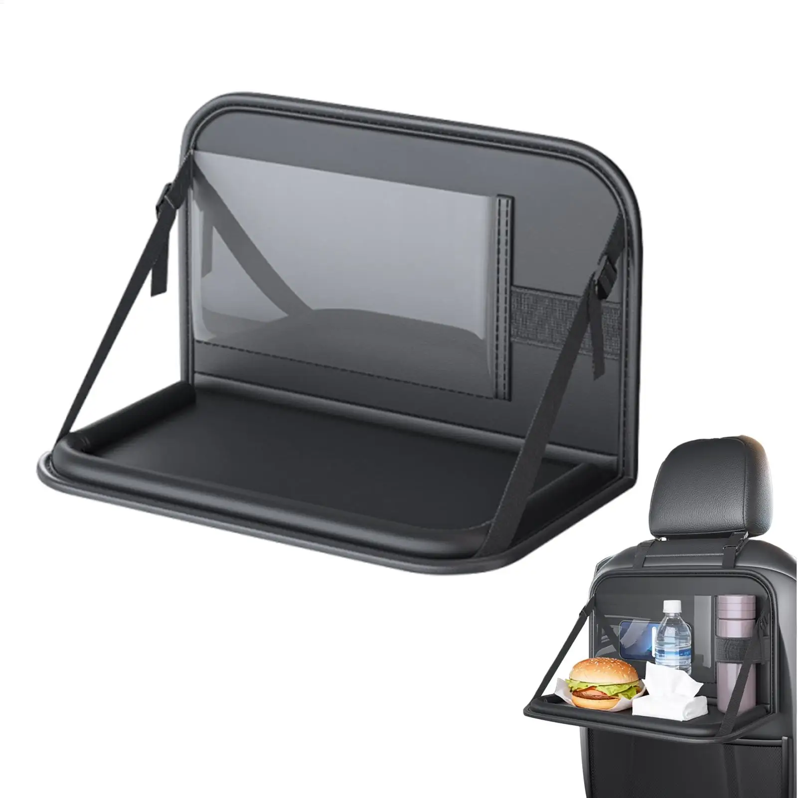 Car Tray For Kids Folding Rear Desk Storage Laptop Holder Table For Car Seat For Toddler Airplane Camping Long Ride Snack Time