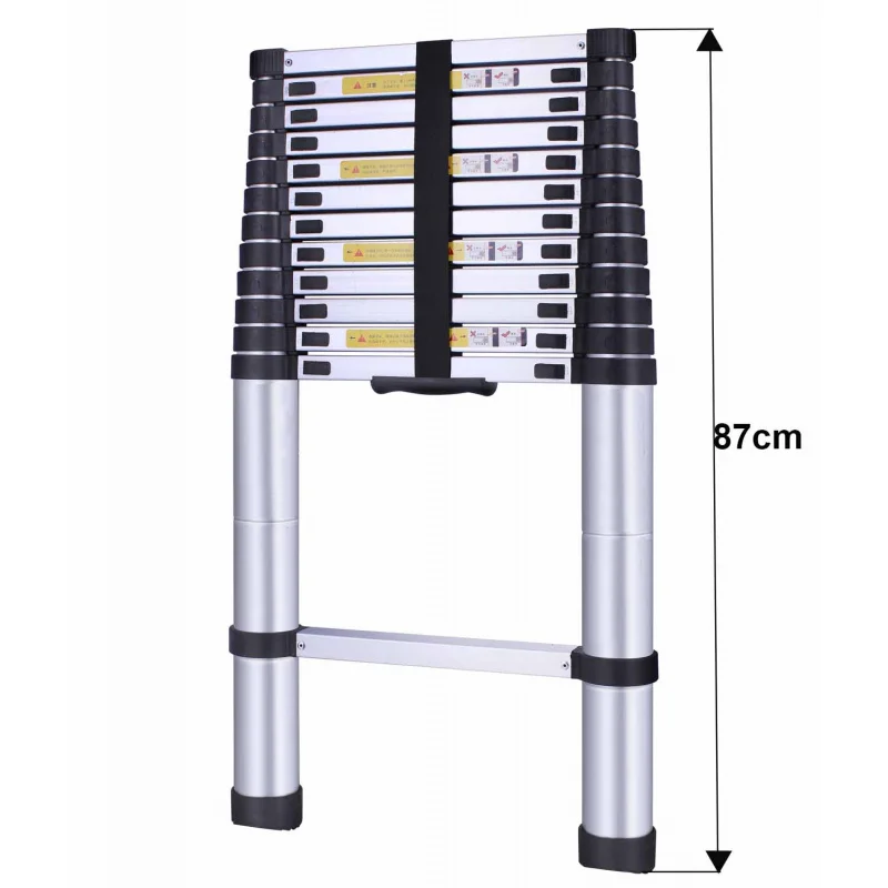custom.12.5FT/3.8M Aluminum Telescopic Extension Ladder Industrial Design Collapsible EN131 Certified Directly From