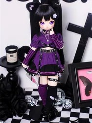 BJD Doll Clothes For 1/4 MSD MDD Doll Accessories Sweet Purple Top Skirt Outfit Doll Dress Up Gift Diy Clothes(No Doll)