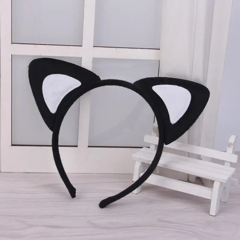 Leopard for Cat Ear Hair Wear Girls Anime Cosplay Costume Plush Hairband Night Party Club Bar Decorate Headb