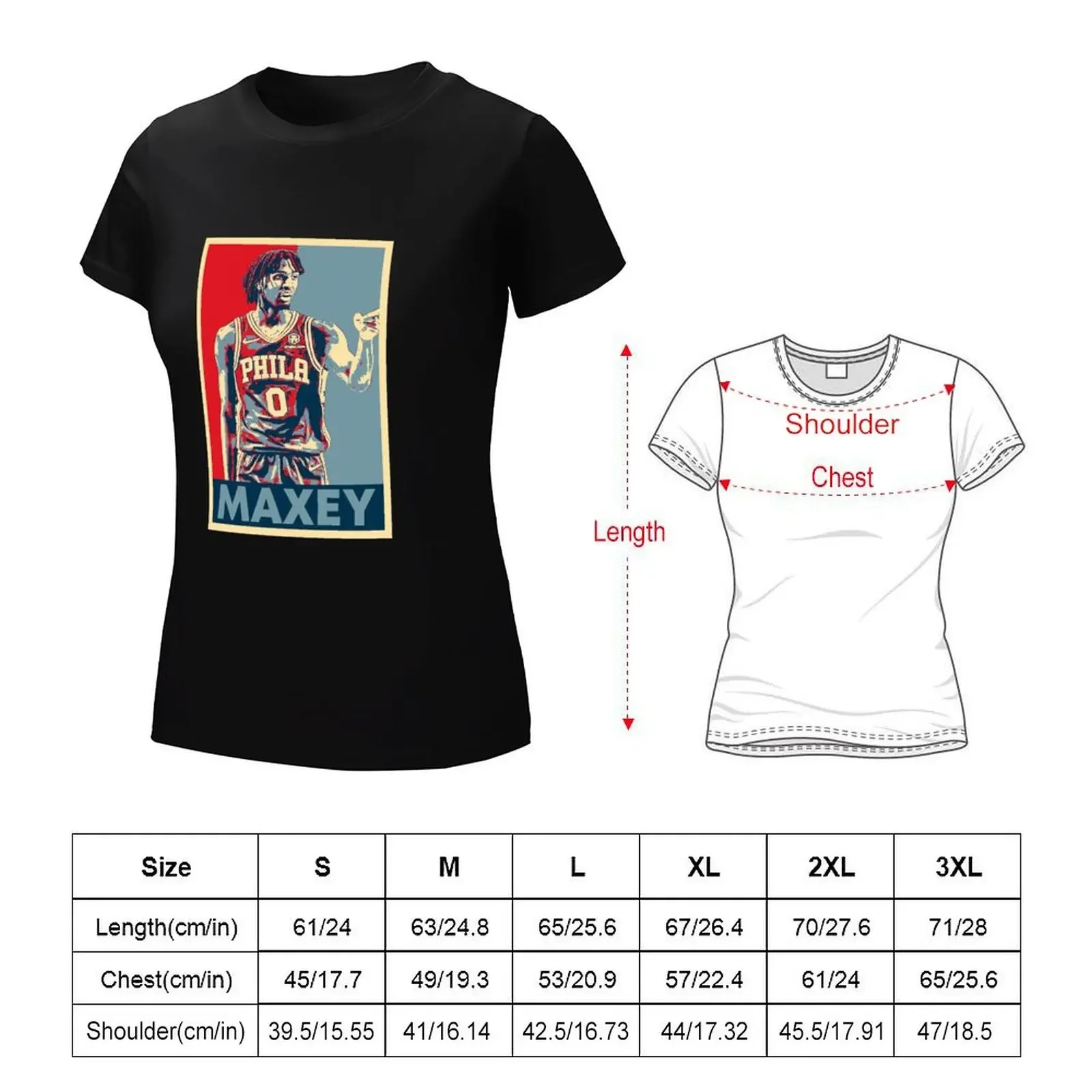 Tyrese Maxey T-shirt korean fashion cute tops workout t shirts for Women