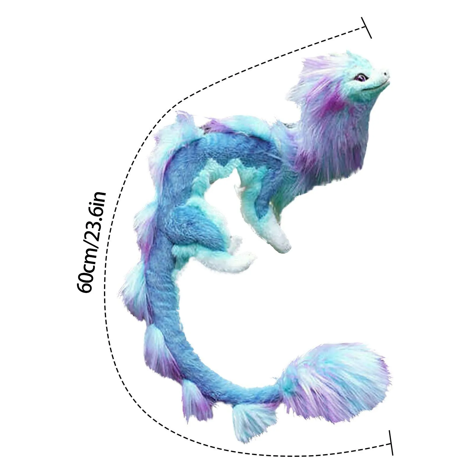 60cm Länge Cartoon Tier blau Drachen Figur Plüsch niedlich ausgestopfte Puppe Kinder Spielzeug Kinder exquisite Geburtstags geschenke Haupt dekoration