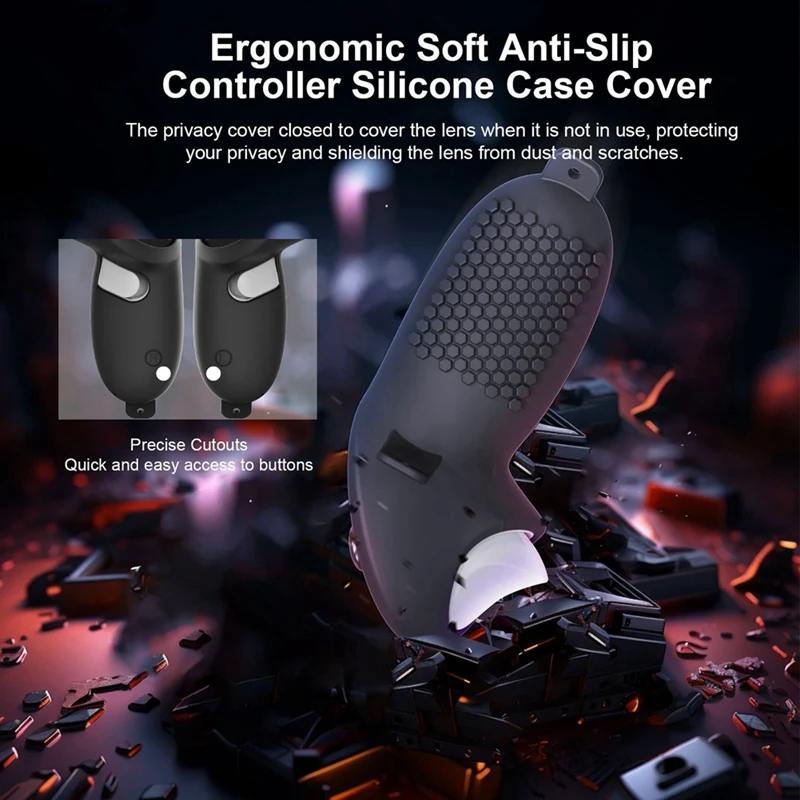 Kit de protection de masque VR pour Meta Quest3, housse de rangement anti-poussière pour casque, housse de protection portable en silicone Grip