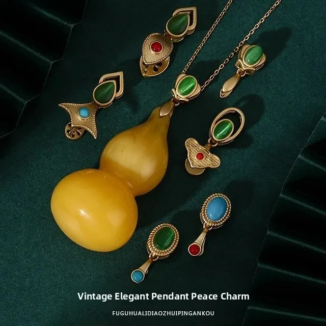 

Ретро-подвеска в виде головы Будды из песочного золота и серебра с нефритовыми вставками для мужчин и женщин, модное ювелирное украшение