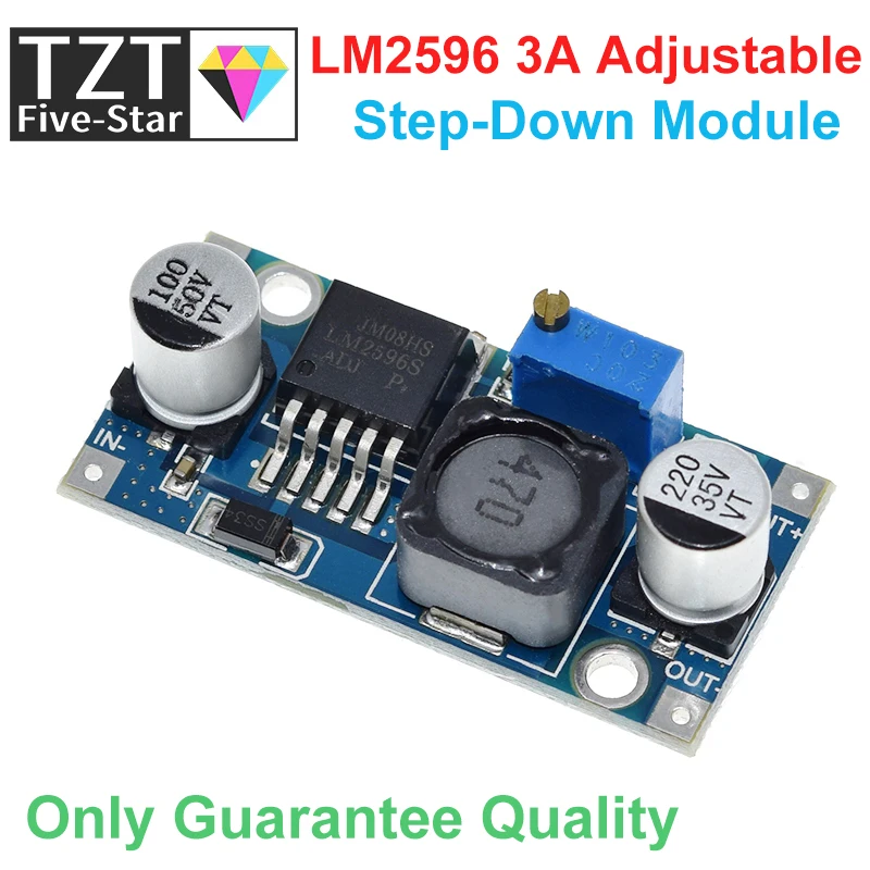 Tzt Lm2596 DC-DC Step-Down Voedingsmodule 3a Verstelbare Step-Down Module Lm 2596S Spanningsregelaar 24V 12V 5V 3V