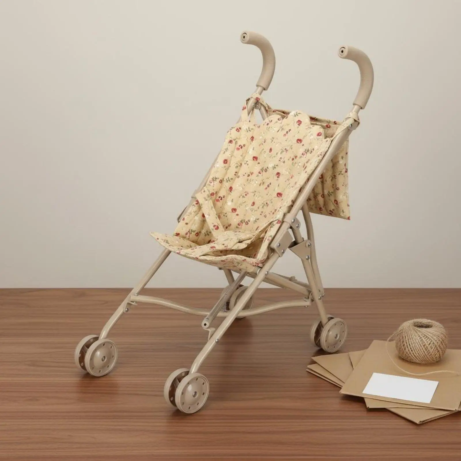 Folding Doll Stroller Metal Frame Children's Toy Foam-Covered Handles