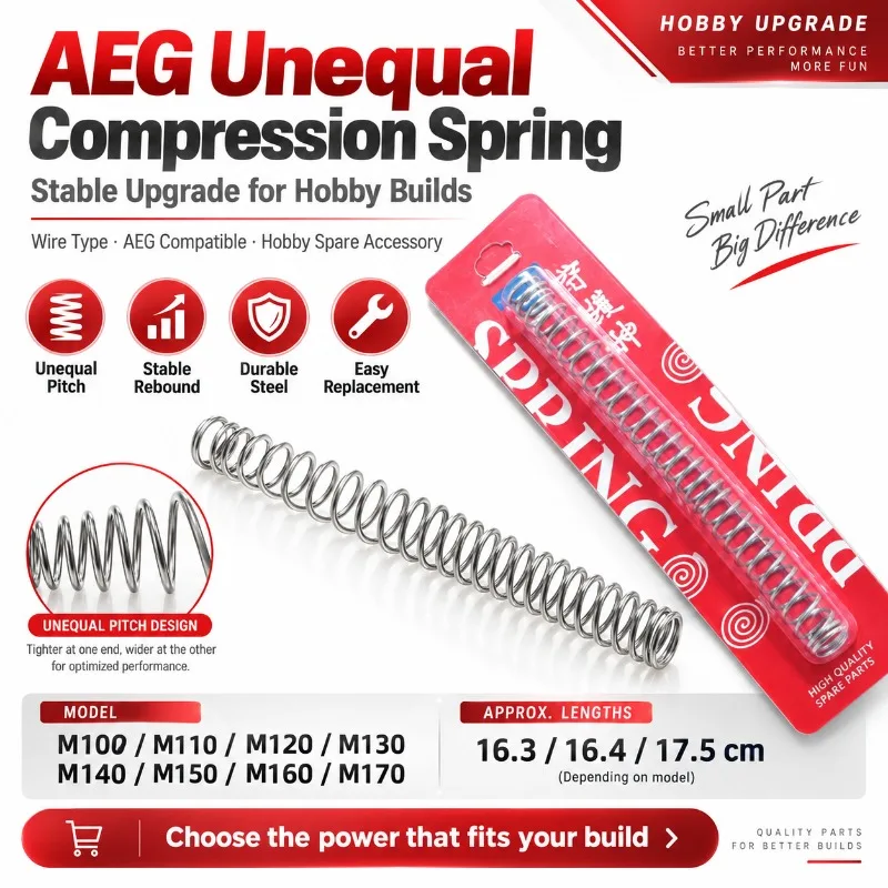 AEG Unequal Compression Springs  M100  M110 M120 M130 M140 M150 M160 M170 16cm‑17.6cm Replacement Hobby Accessories