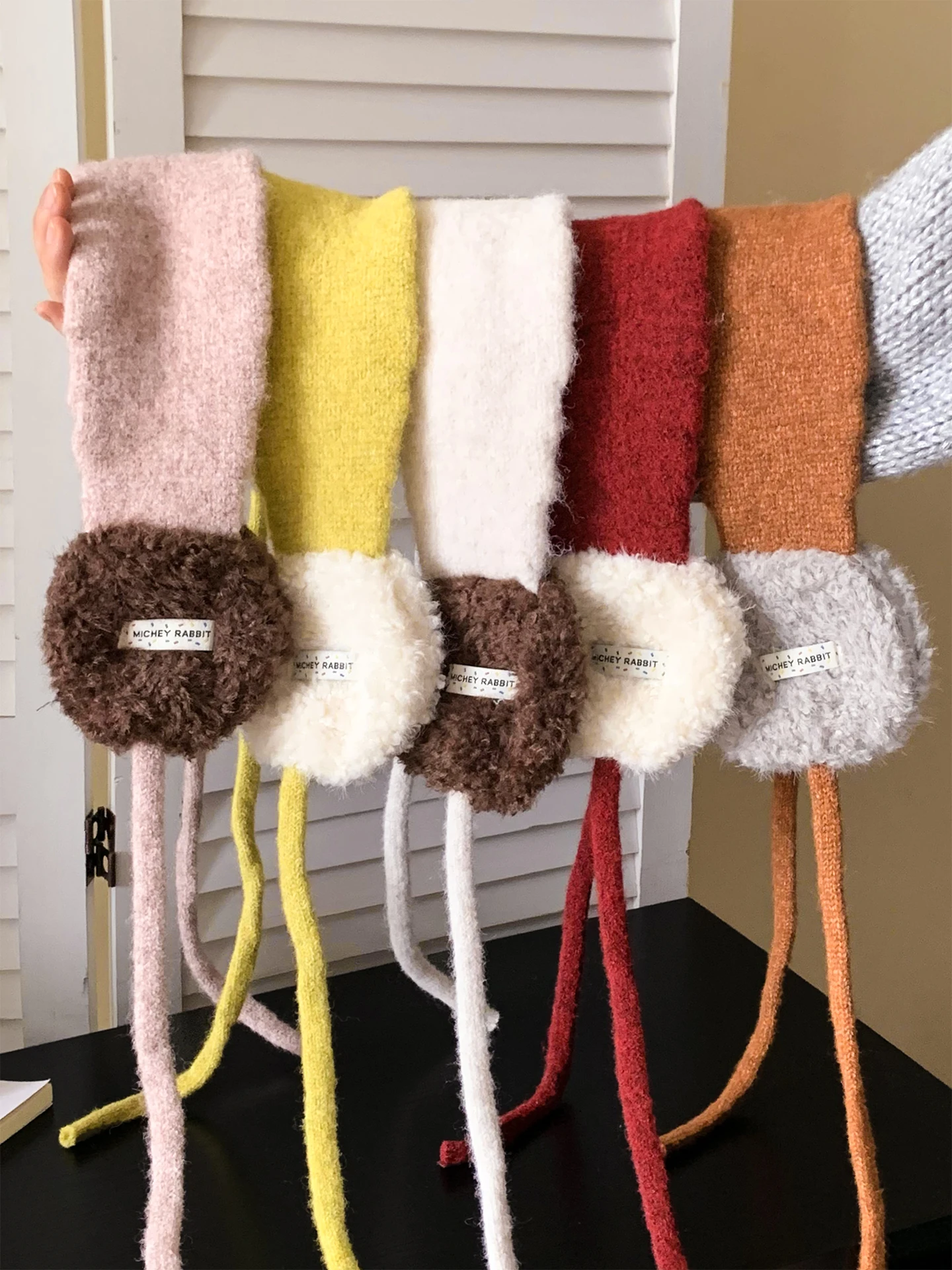 korean-style-color-block-lamb-fur-ear-muffs-women's-winter-warm-ear-cover-protection-ear-warmth-cycling-cold-resistance