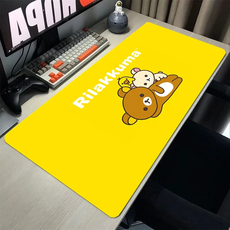 Mouse pad Gamer Schreibtisch Rilakkuma Büro Computer Zubehör Deskmat Desktops Mauspad Kawaii Gaming Matten niedlichen Mouse pads Tisch matte