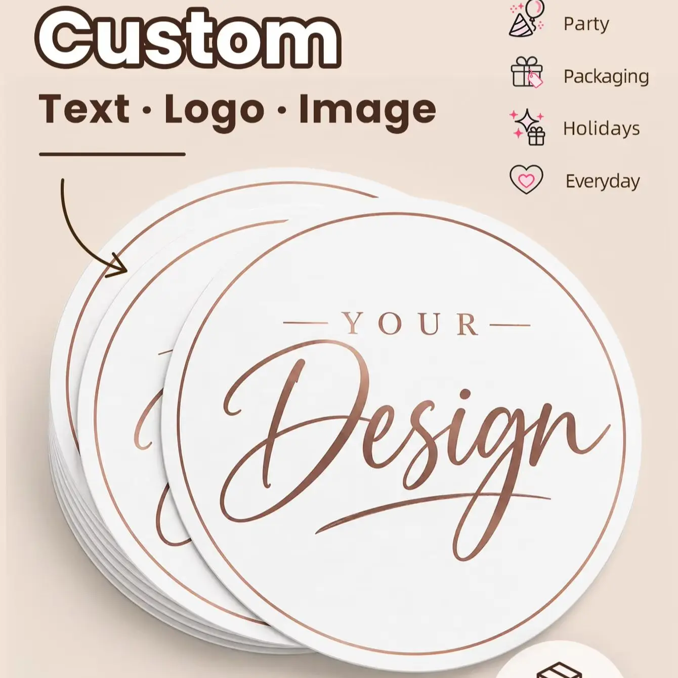 1/50/100pcs Custom Stickers,Personalized Round Name Labels for Office Workers,Storage Bin Tags,Folder Markers&Cabinet Labels