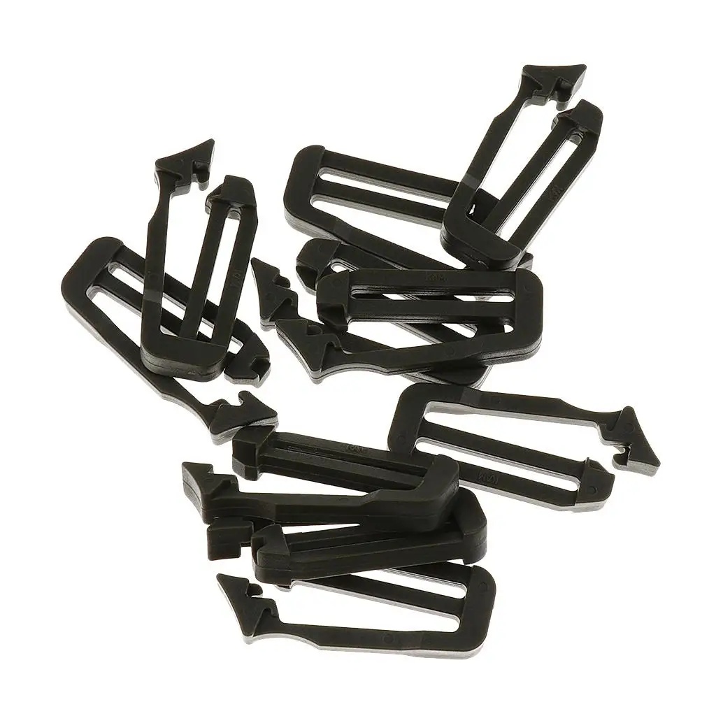 10pcs 25mm Plastic Strap Backpack Bag Webbing Connect Buckle Hook Clip