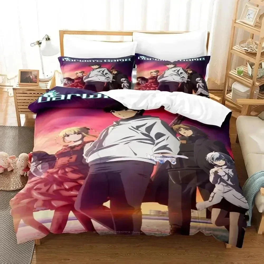 

Luxury New 3D Print Anime Darwin's Game Bedding Set Duvet Cover Bed Set Quilt Cover Pillowcase Queen Size Boys Adult Bedding Set