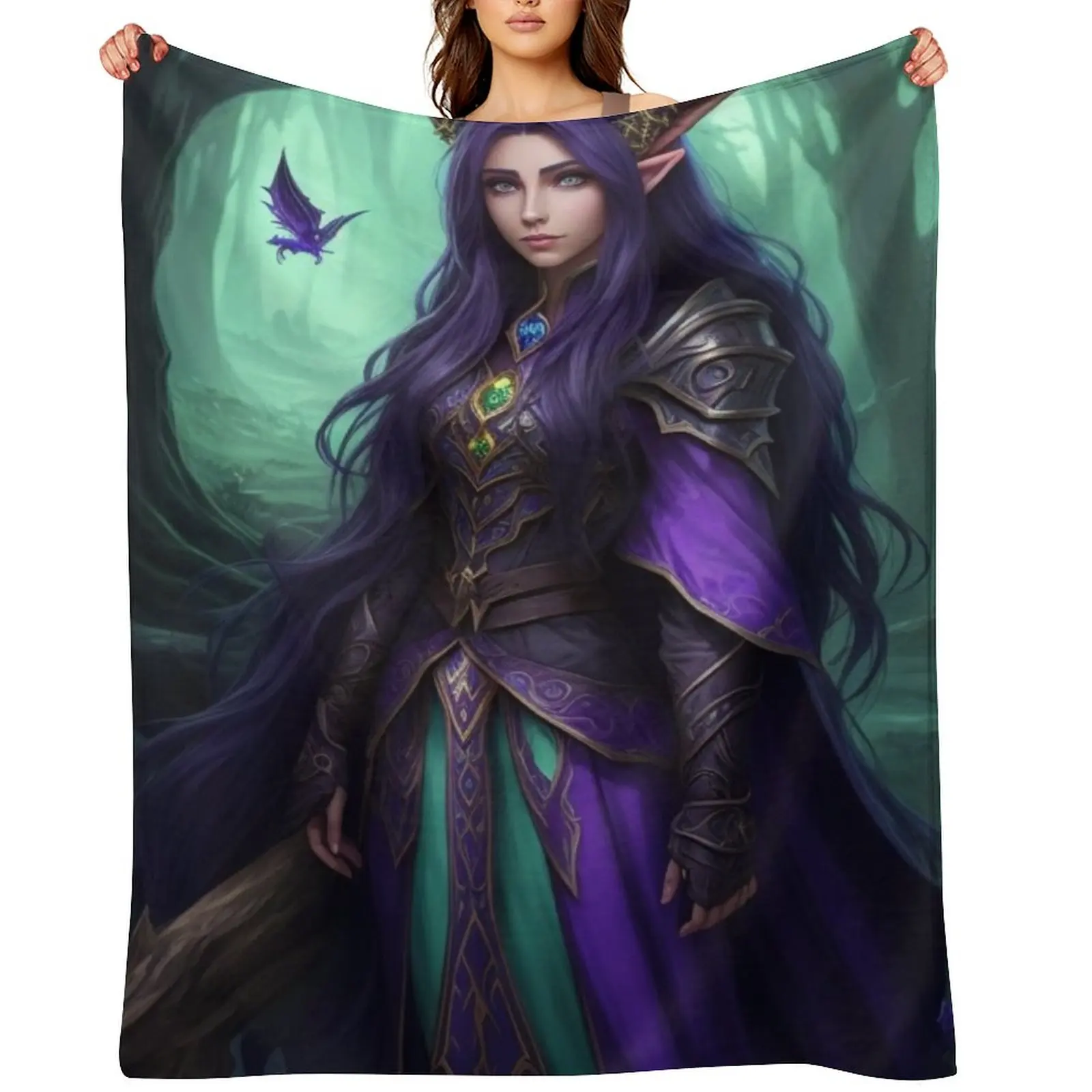 

Female elf Druid. Throw Blanket Tourist Moving Fashion Sofas Plaid on the sofa Blankets