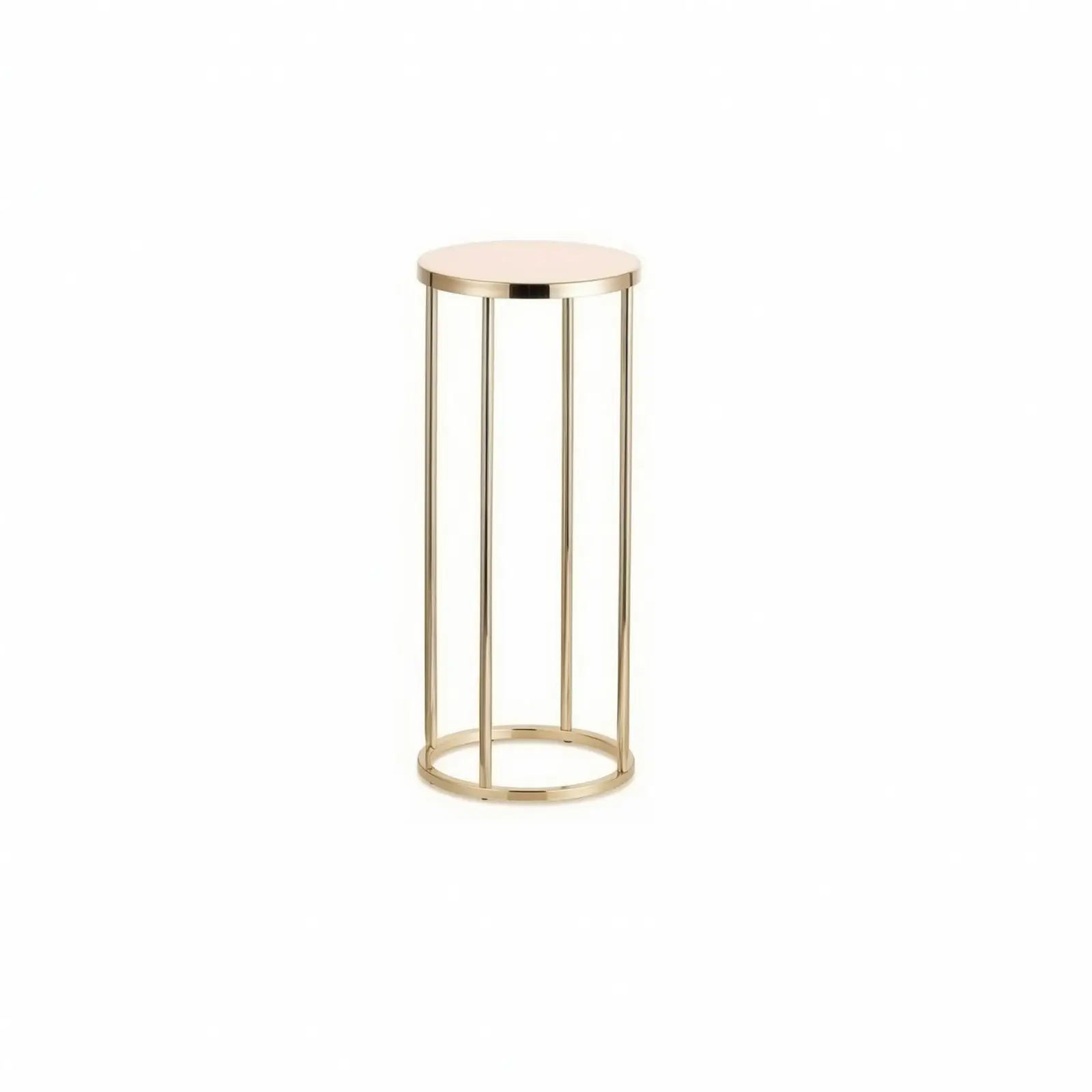 cylinder-pedestal-stand-gold-electroplated-cylindrical-display-stand-open-frame-minimalist-for-wedding-planners-weddings