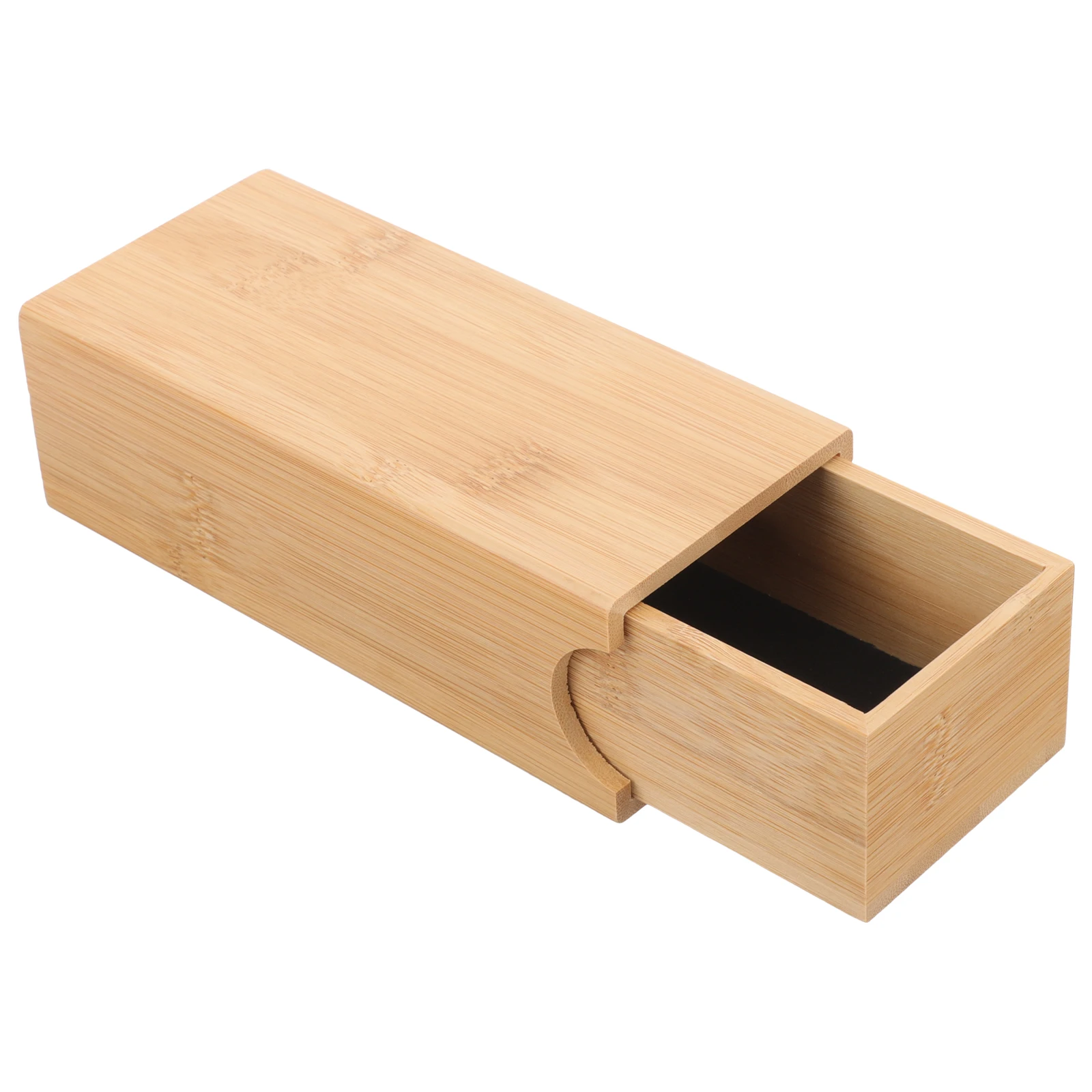 

Bamboo Glasses Case 170x75x53mm Retro Square Sunglasses Box Eyewear Storage High Bamboo Pull Out Design Hard Shell