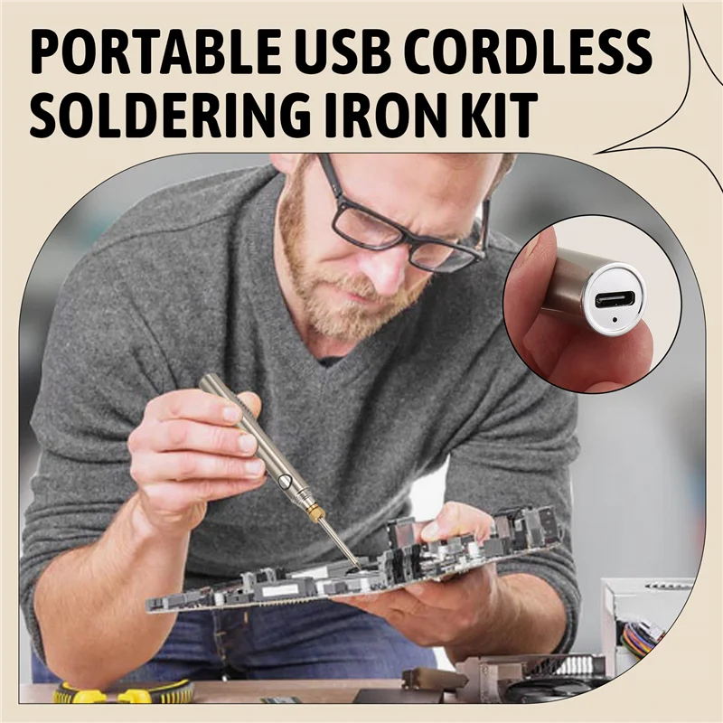 

ABAH-5V 15 Вт USB беспроводной паяльник комплект 1100 мАч USB паяльник зарядка сварочный ремонт паяльник инструмент